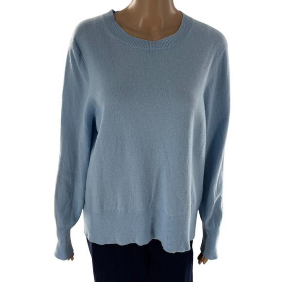 J. Crew Serenity Blue Cashmere Classic Fit Crewneck Sweater - Picture 3 of 10